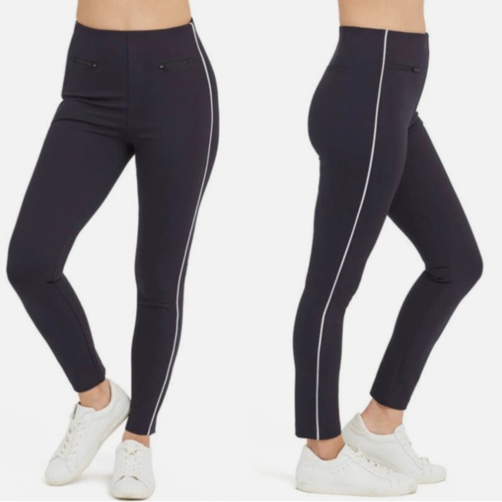 SPANX Perfect Pant Ankle Piped Skinny Classic Black XL Comfy Stretch Casual NWT